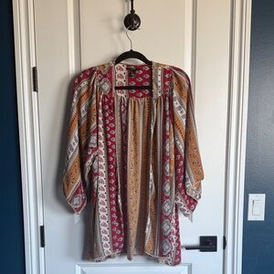Forever 21 Red and Orange Patterned Kimono